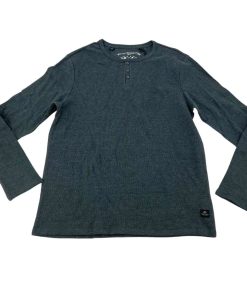 Buffalo David Bitton Men’s Dark Grey Long Sleeve Henley Shirt / Size XLarge